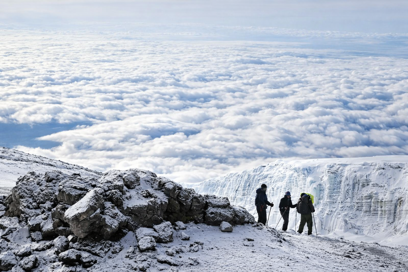 Five Worlds climate band on Kilimanjaro ascent: west north eary pace